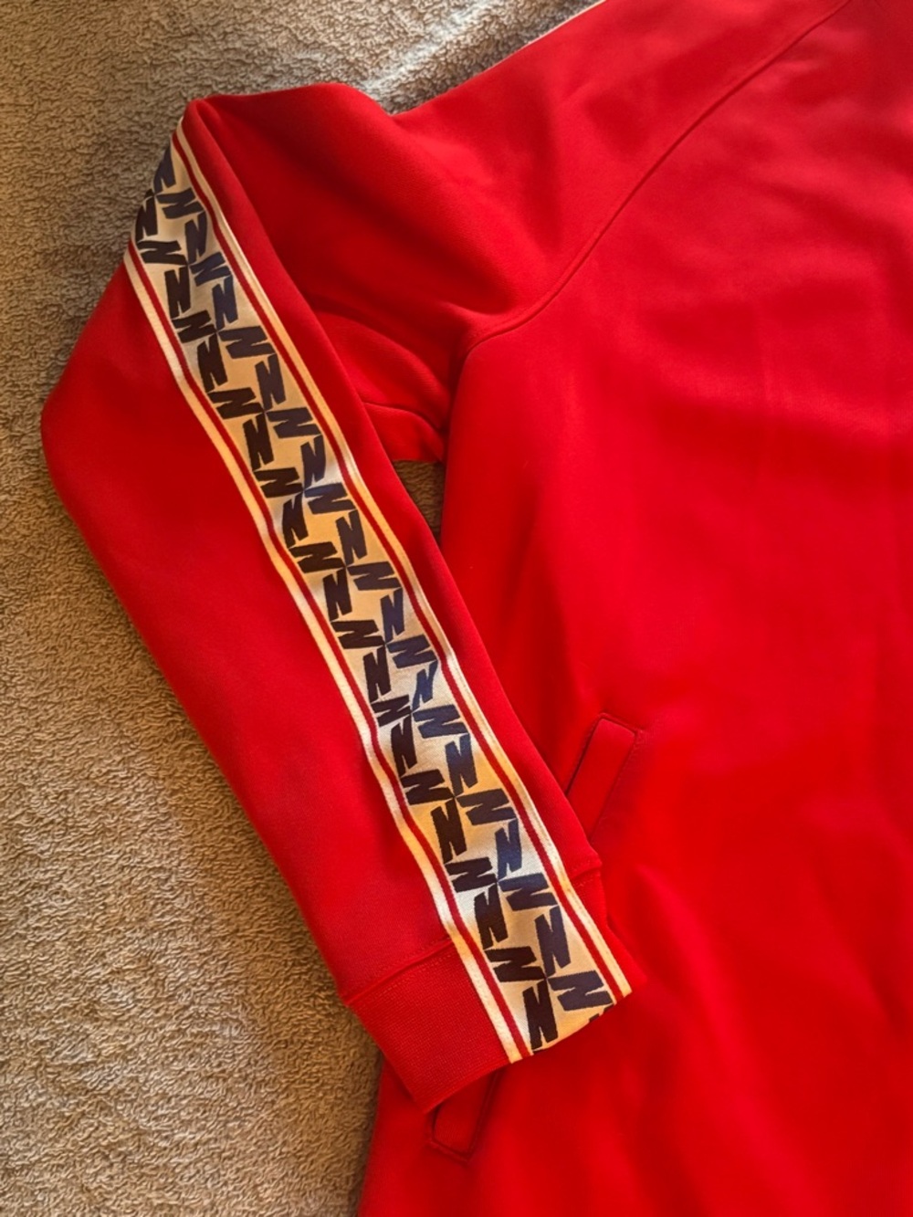 Nike Sportswear Taped Poly Track Jacket Women’s SP Zipper Front University Red - Picture 2 of 7